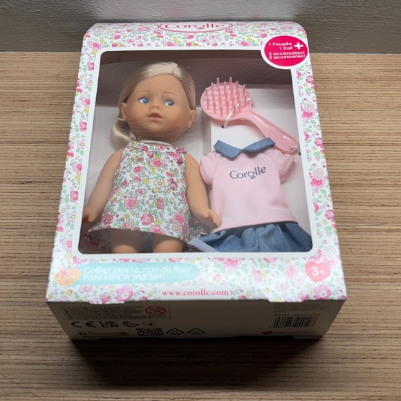 Rosy 💕Mini World Corolle Doll Set - Blonde Hair, Floral Dress🎄 - Picture 3 of 6